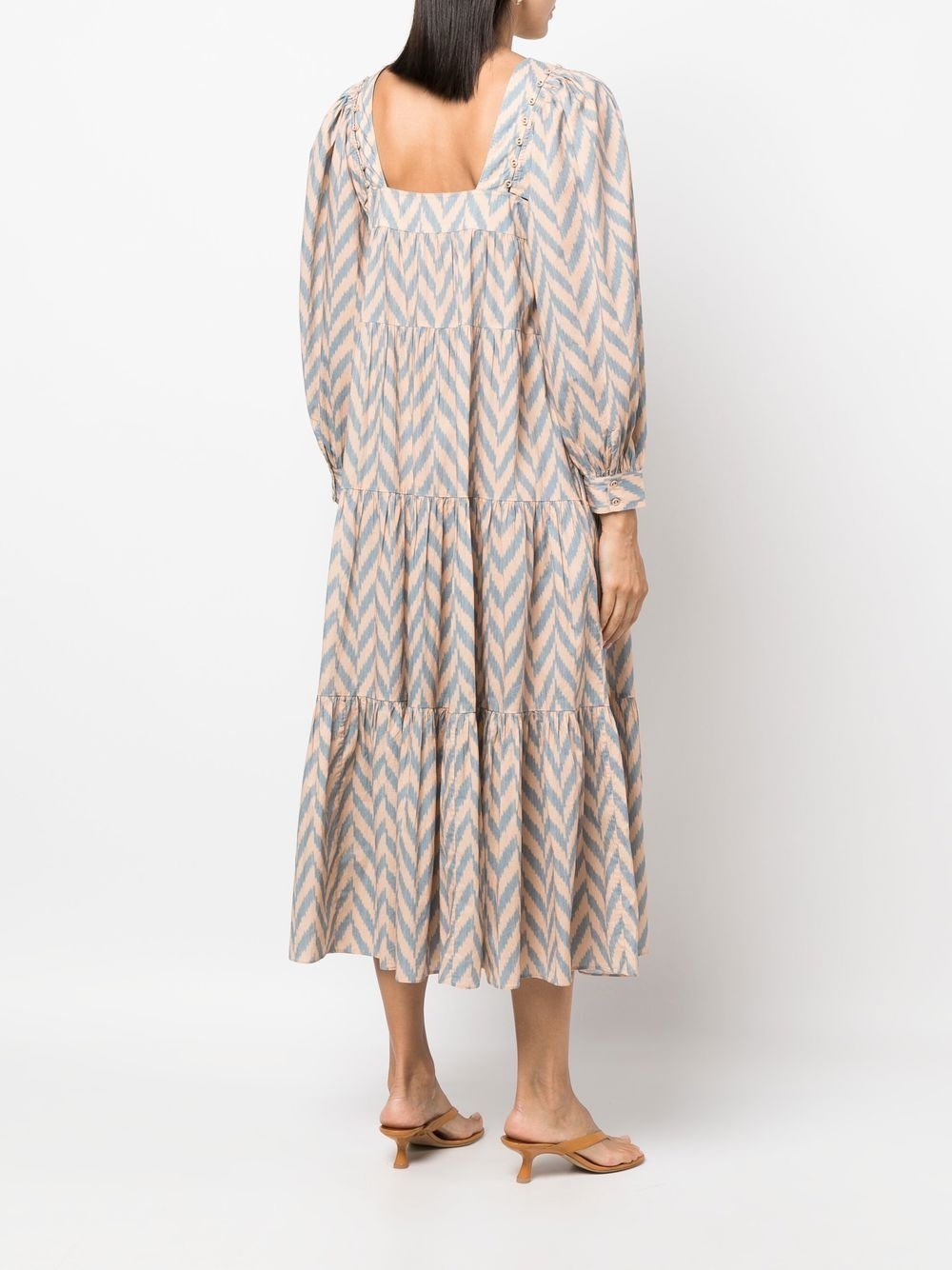Georgina chevron-print tiered dress - 4
