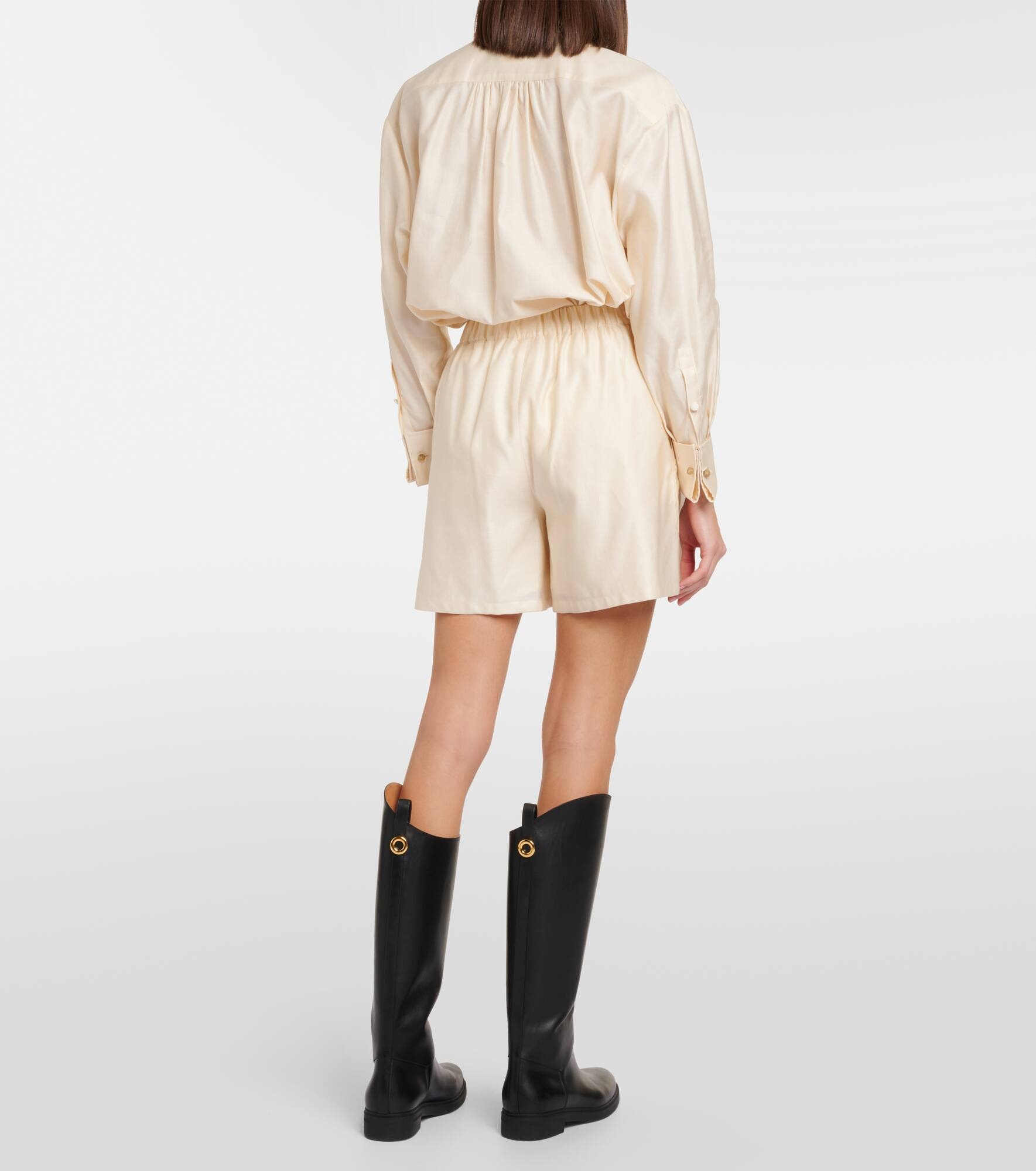 Piadena high-rise cotton shorts - 3