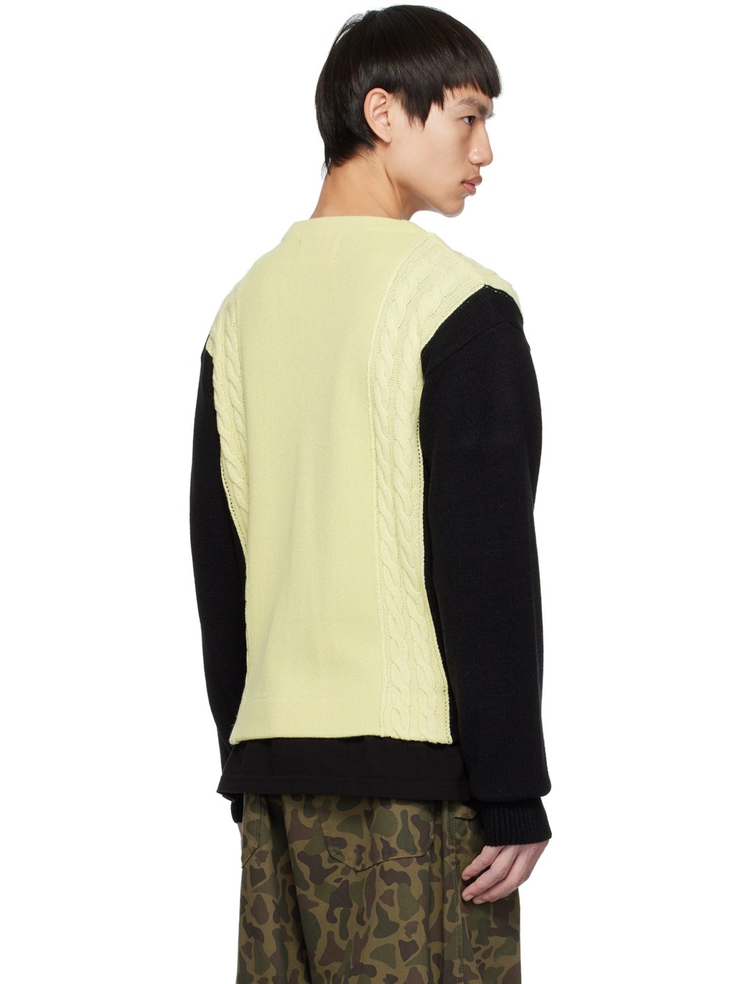 Off-White & Black Contrast Cardigan - 3