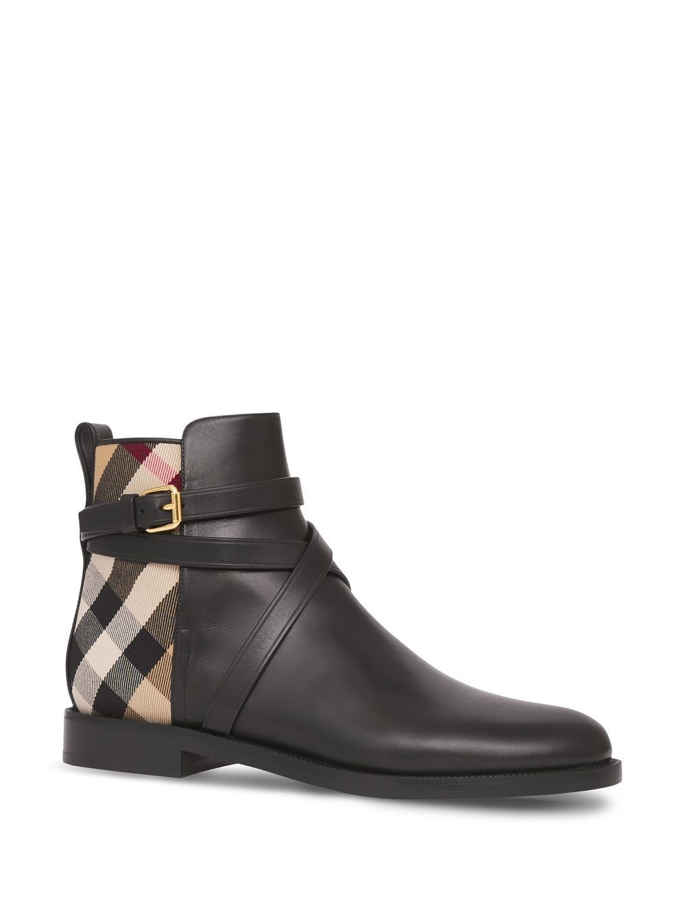 House Check leather ankle boots - 2