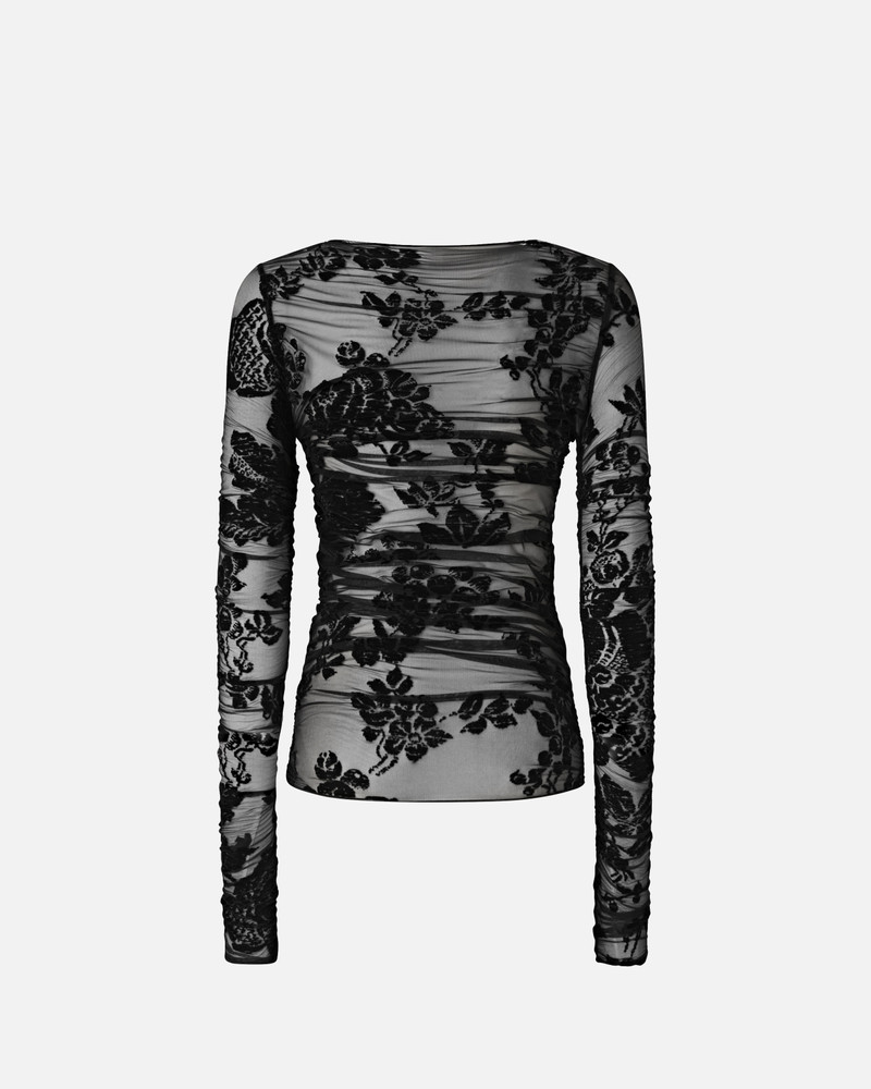 SHEER FLOCK-PRINT SWEATER 6