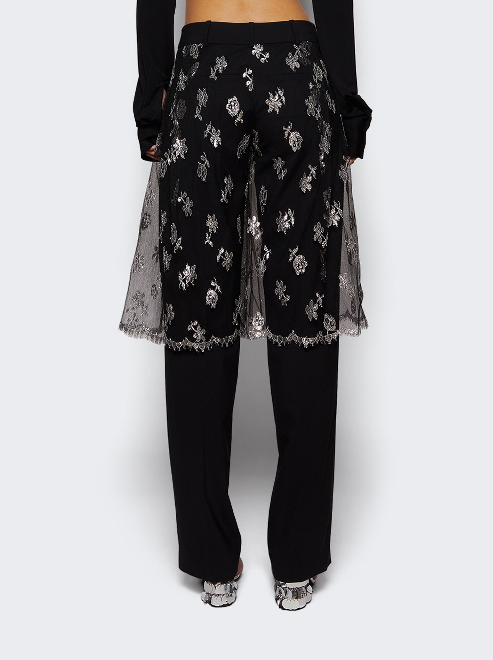 Lace Sarong Trouser Black - 4
