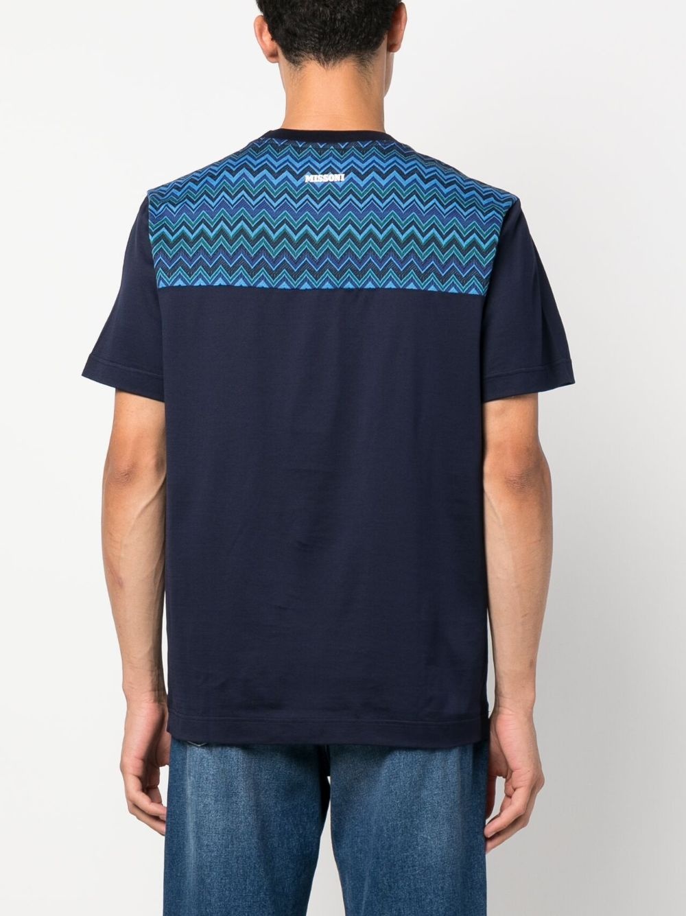 zigzag-pattern crew-neck T-shirt - 4