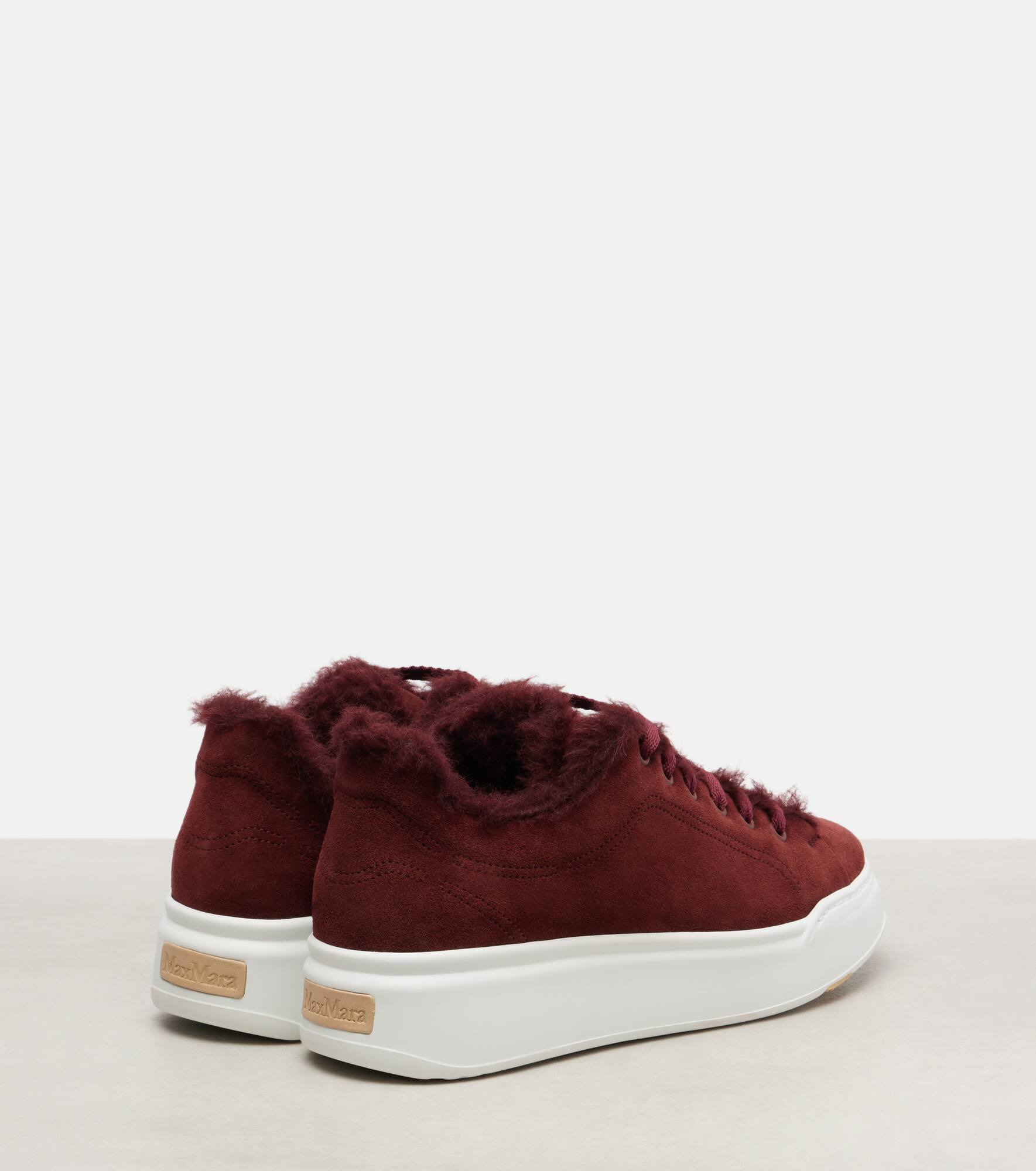 Tmaxi Teddy-trimmed suede sneakers - 2