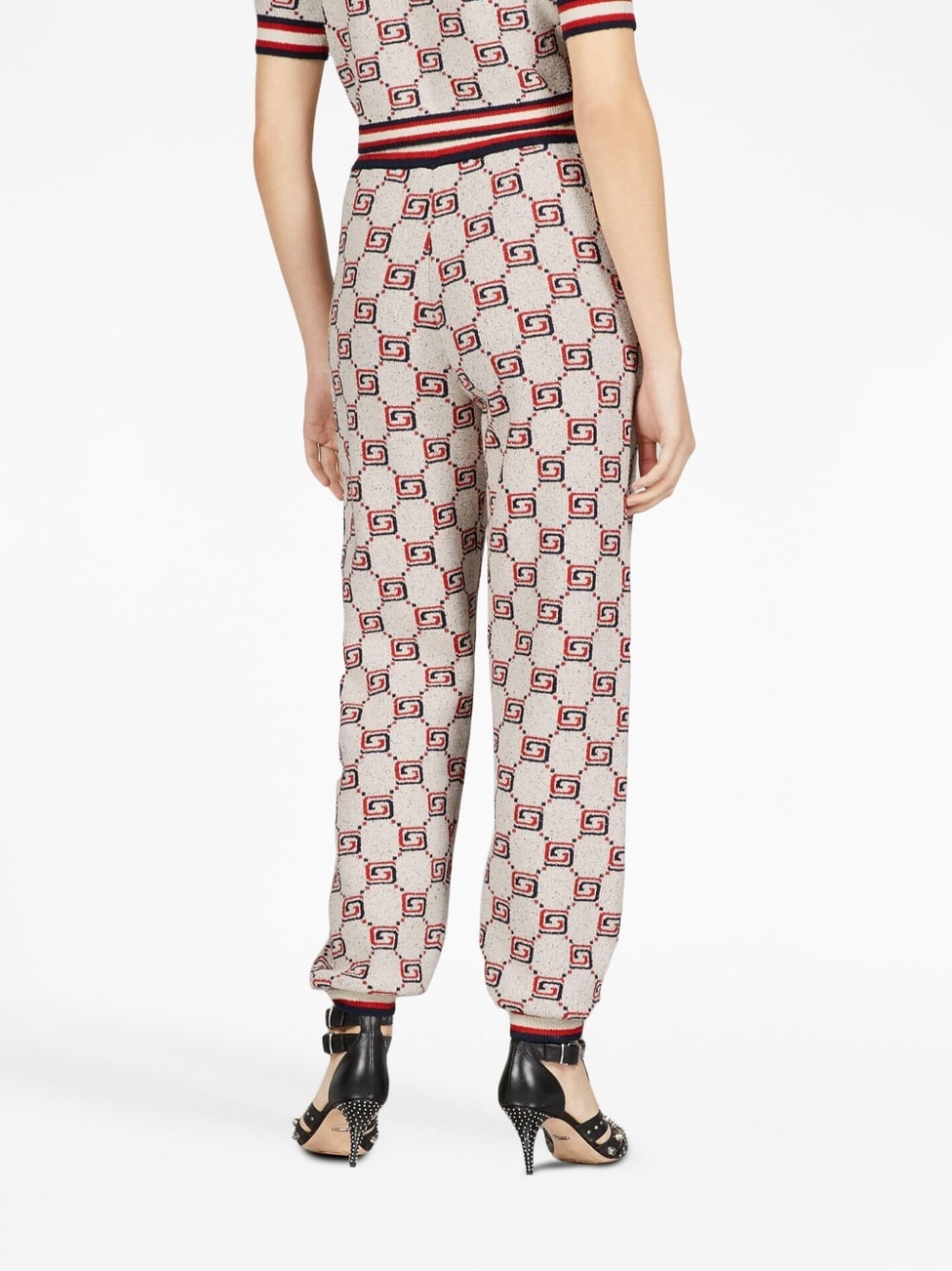 GG-print cotton jacquard pants - 4