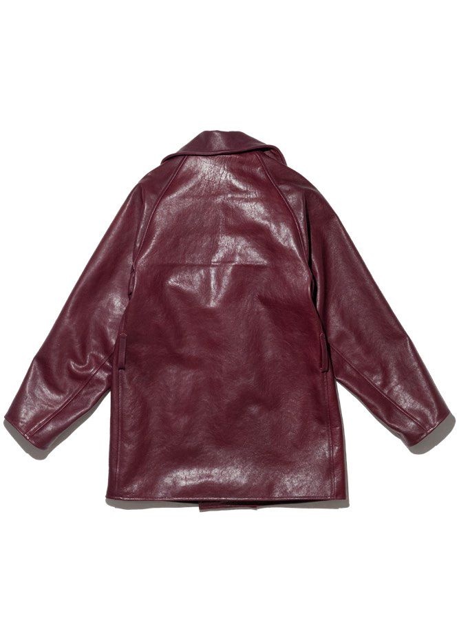 BURGUNDY LEATHER JACKET - 2