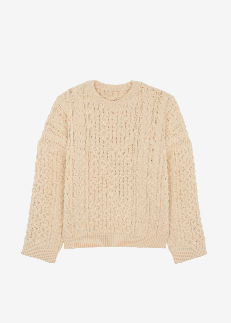 Pailey Braided Sweater - Cream 1