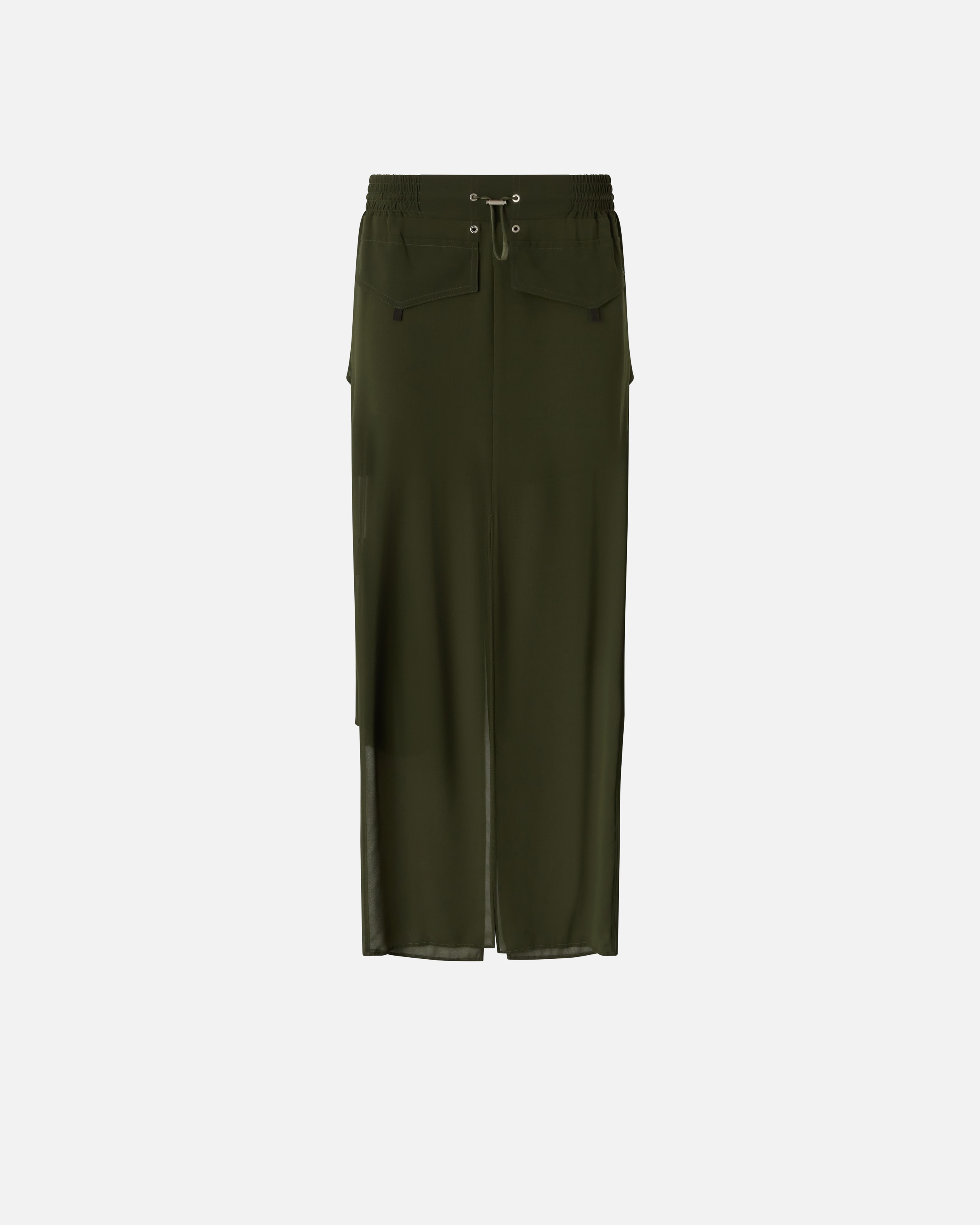 LONG GEORGETTE SKIRT WITH POCKETS - 1