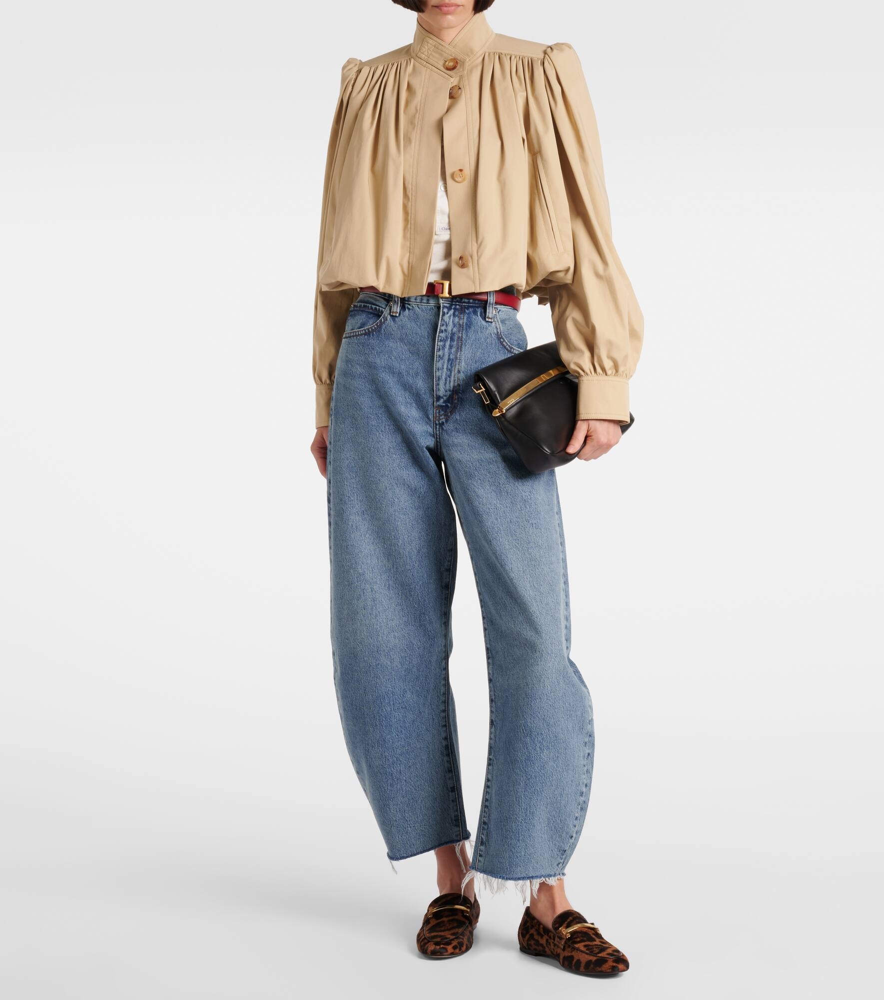 Bubble Crop high-rise barrel-leg jeans - 2