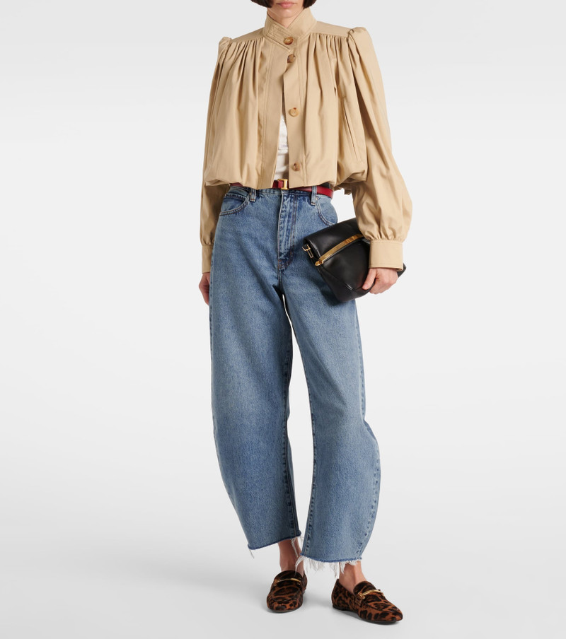 FRAME Bubble Crop high-rise barrel-leg jeans outlook