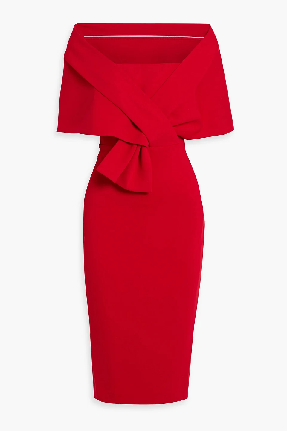 Cape-effect crepe midi dress - 1