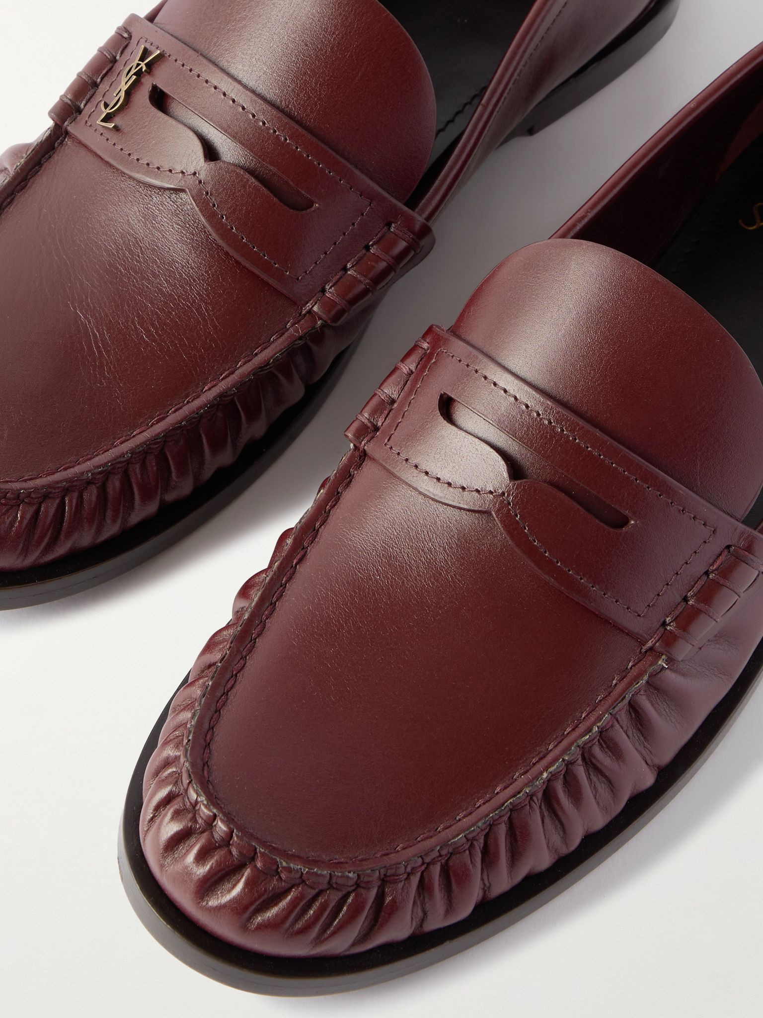 Laurent leather loafers Burgundy - 4