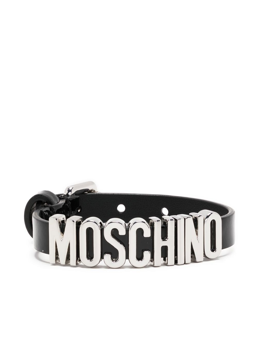 logo-lettering leather bracelet - 1