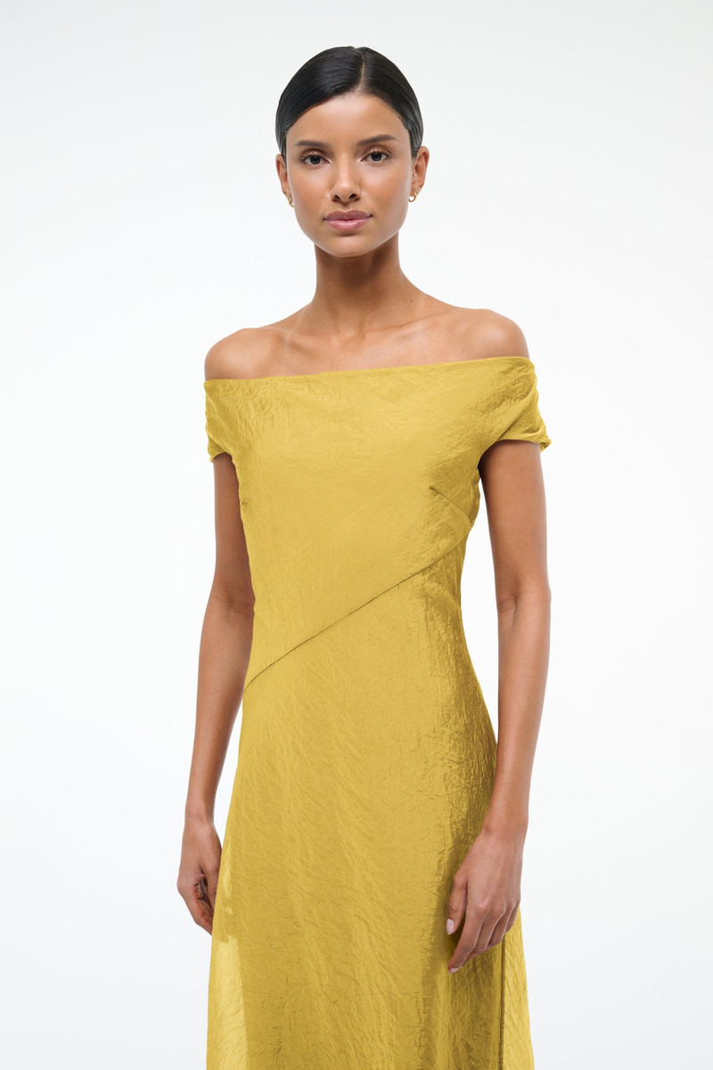 STAUD CHEYENNE DRESS CHARTREUSE 4