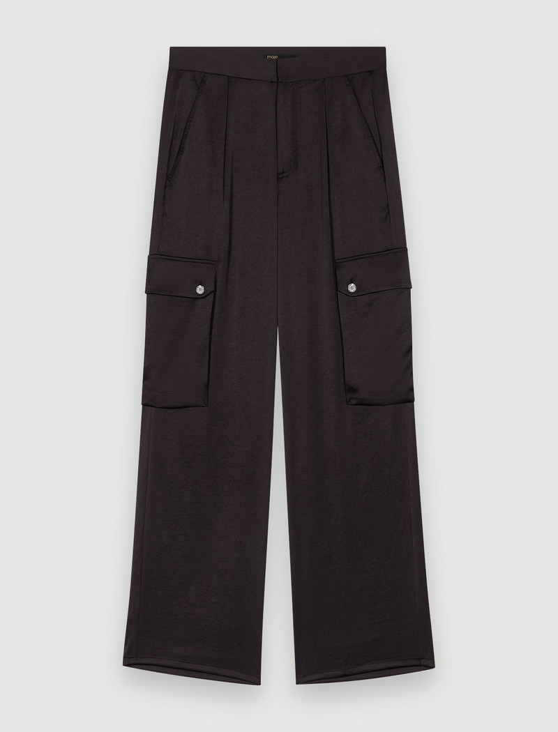 Satiny cargo trousers 1