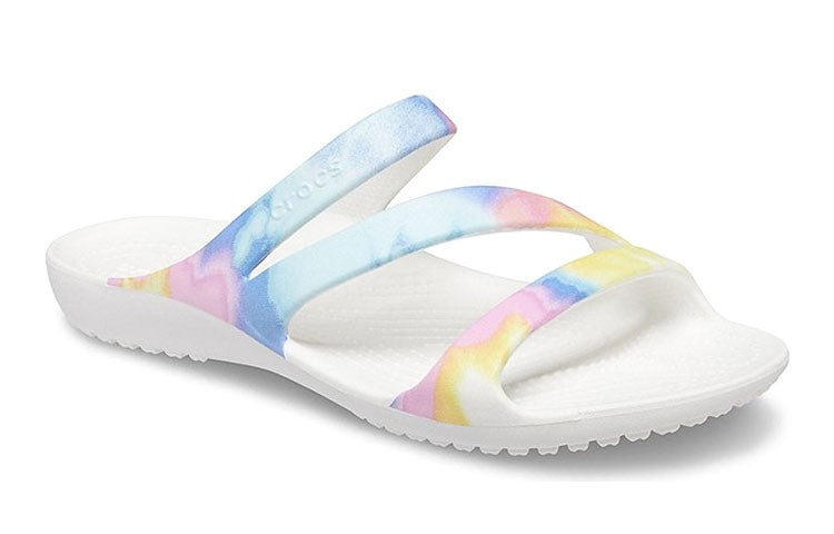 (WMNS) Crocs Swiftwater Crocs Casual Multi-Color Tie Dye Sandals 'White' 206894-928 - 3