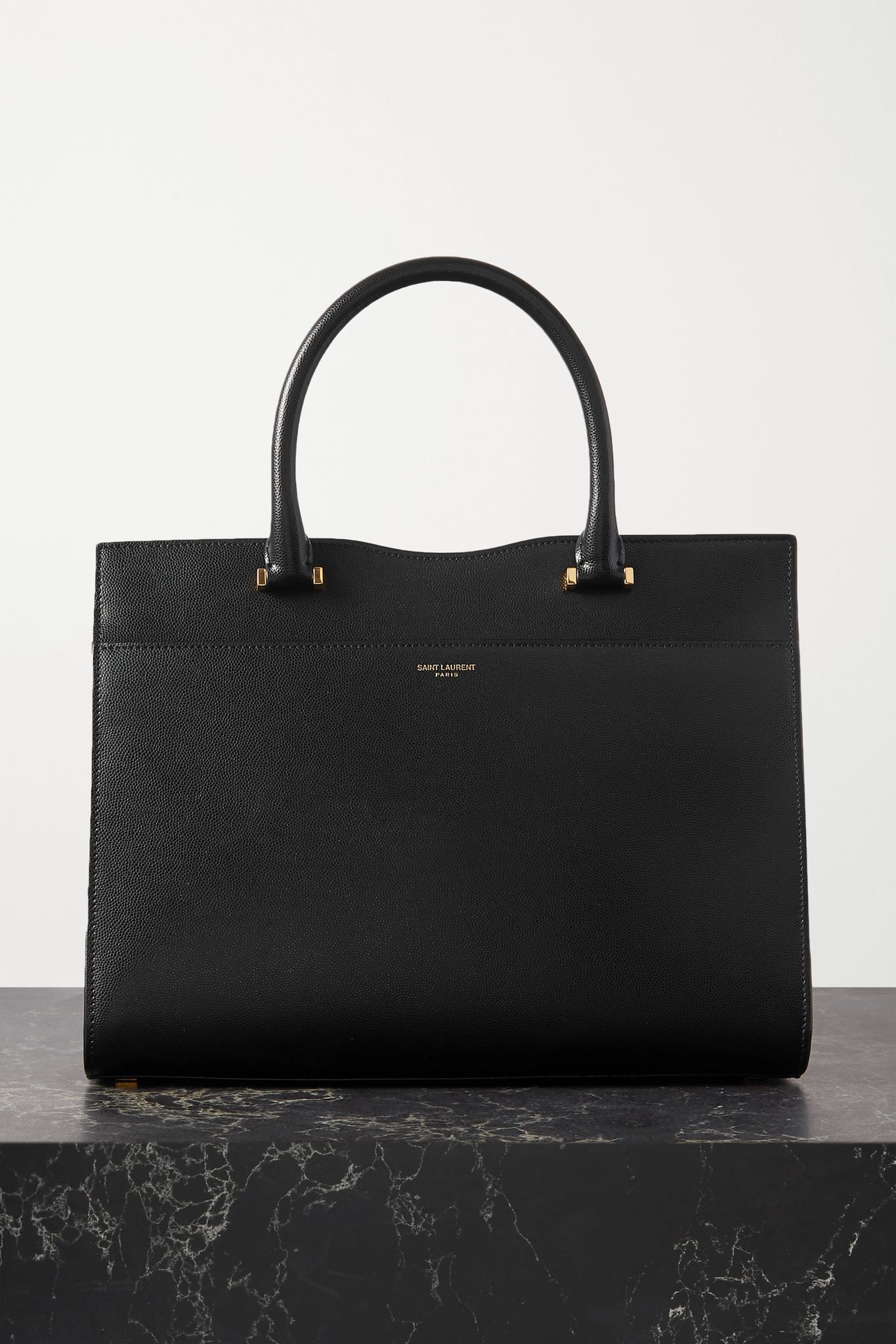 Uptown medium textured-leather tote - 6