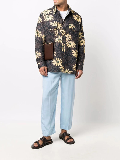 Nanushka floral print shirt jacket outlook