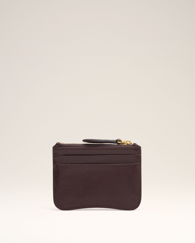 AMI Paris BURGUNDY LEATHER PARIS PARIS ZIPPED CARD HOLDER outlook