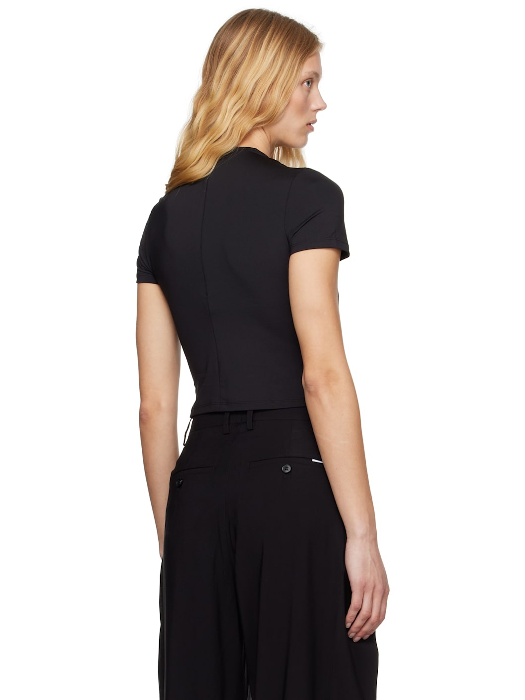 Black Twisted Knot Half Sleeve T-shirt - 3