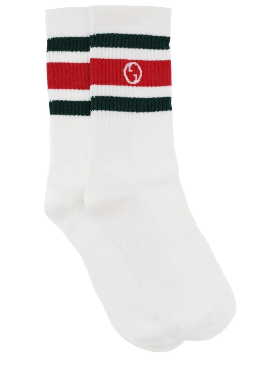 Gucci Men Round Gg Crossover Sock - 1