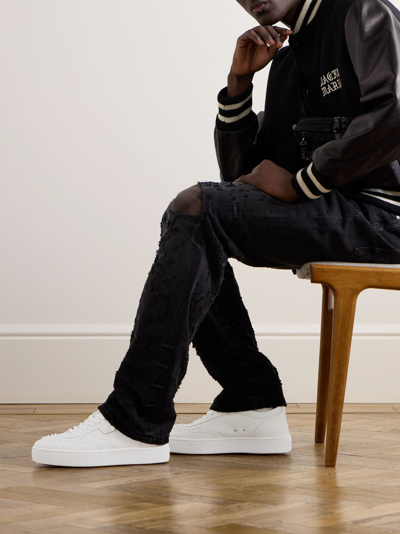 Happyrui Spiked Leather Sneakers White 2