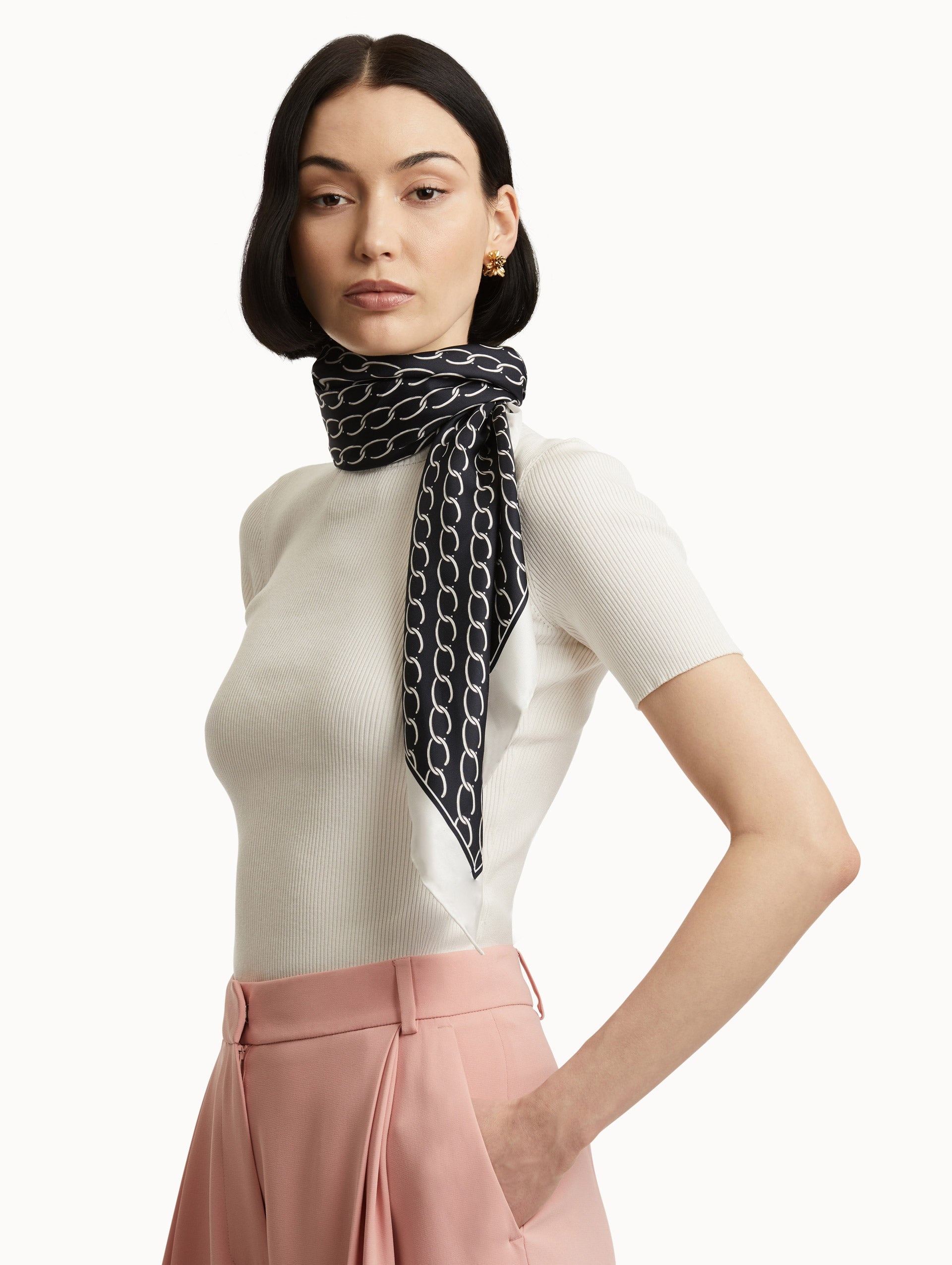 OSCAR CHAIN-LINK SILK SCARF - 3