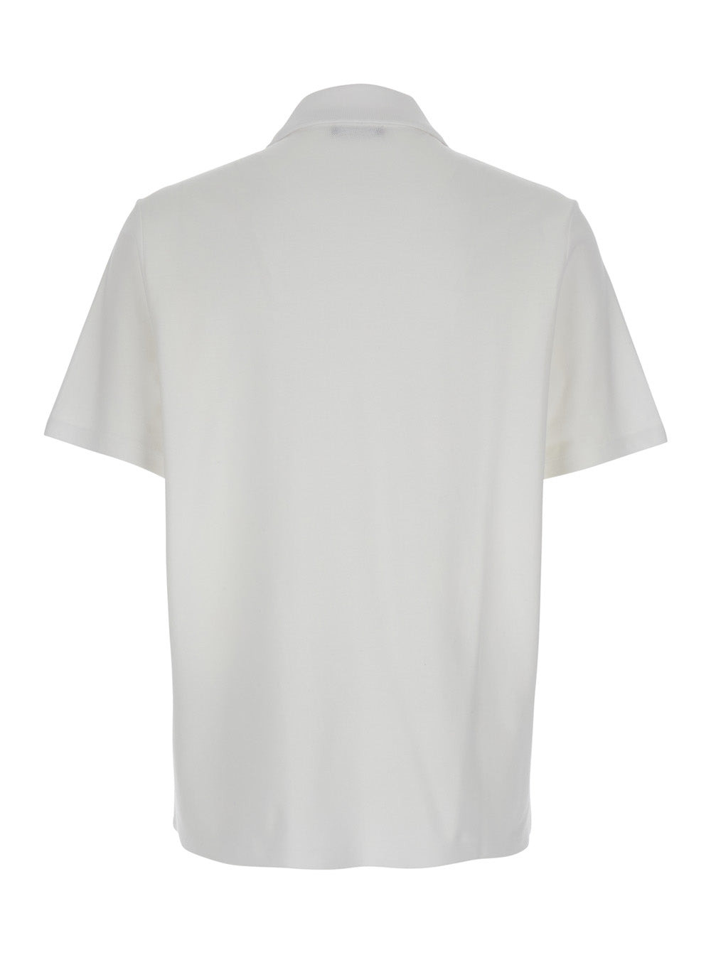 Balmain Men White Polo Shirt With Collar And Coin Print On The Front In Cotton Man - 2