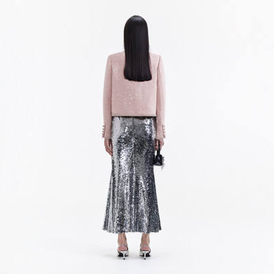 self-portrait Pink Embroidered Boucle Jacket outlook