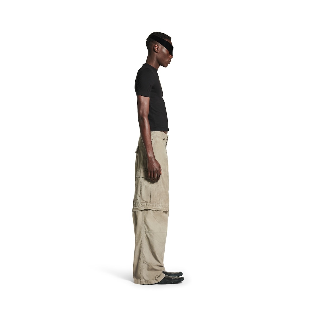 Men's Large Cargo Pants in Dark Beige - 3