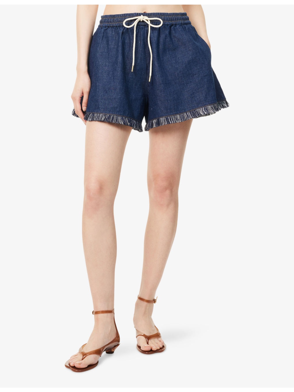 Rhiannon Fringe-Hem Denim Shorts - 3