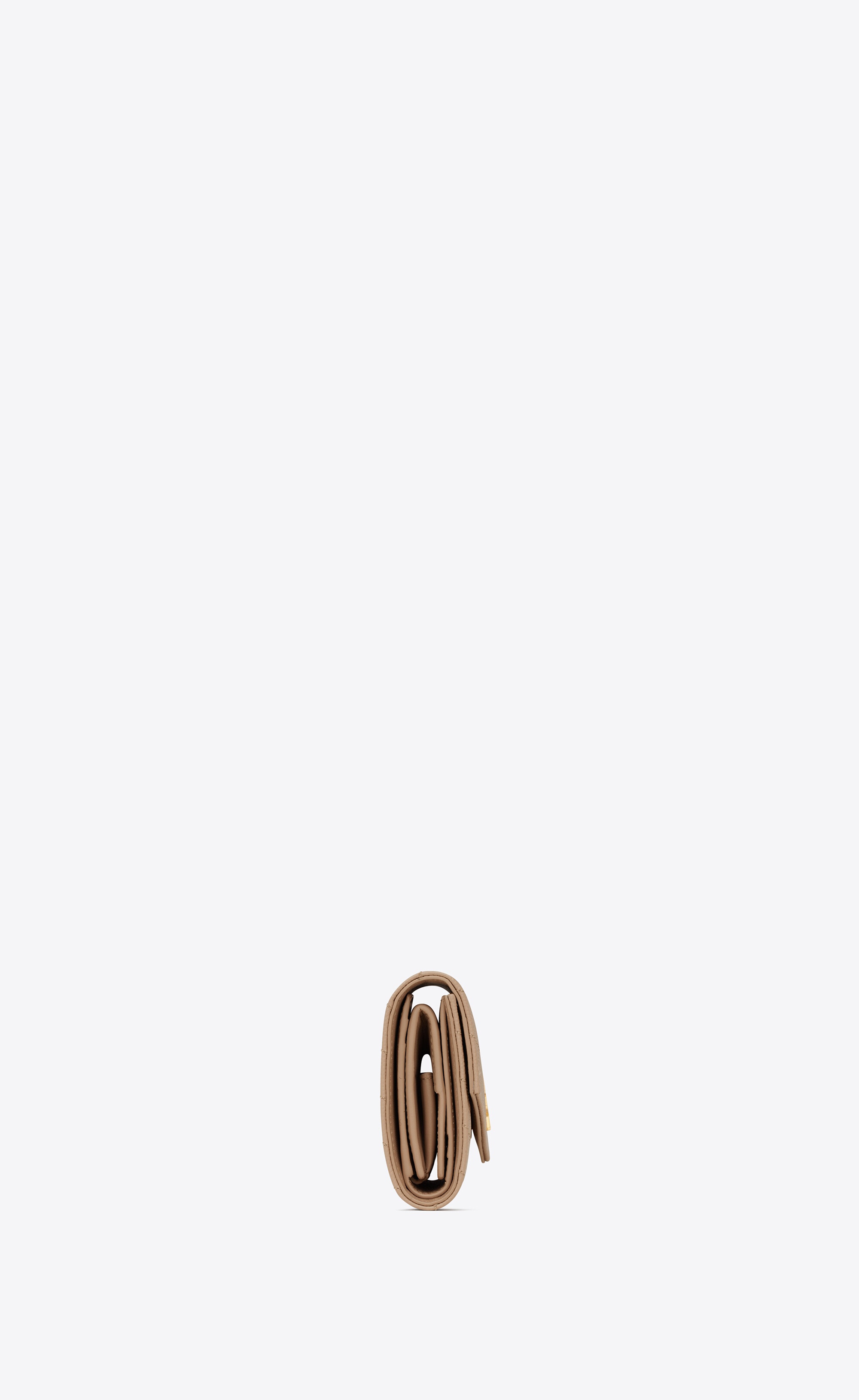 cassandre saint laurent matelassé multi-folded wallet in grain de poudre embossed leather - 3