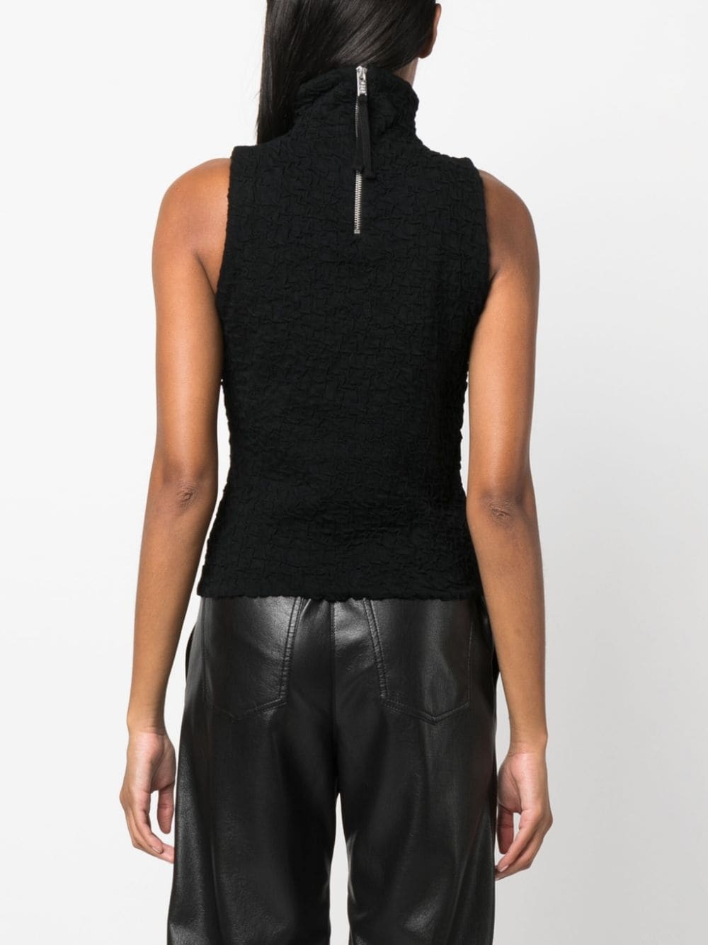 crinkled-finish tank top - 4