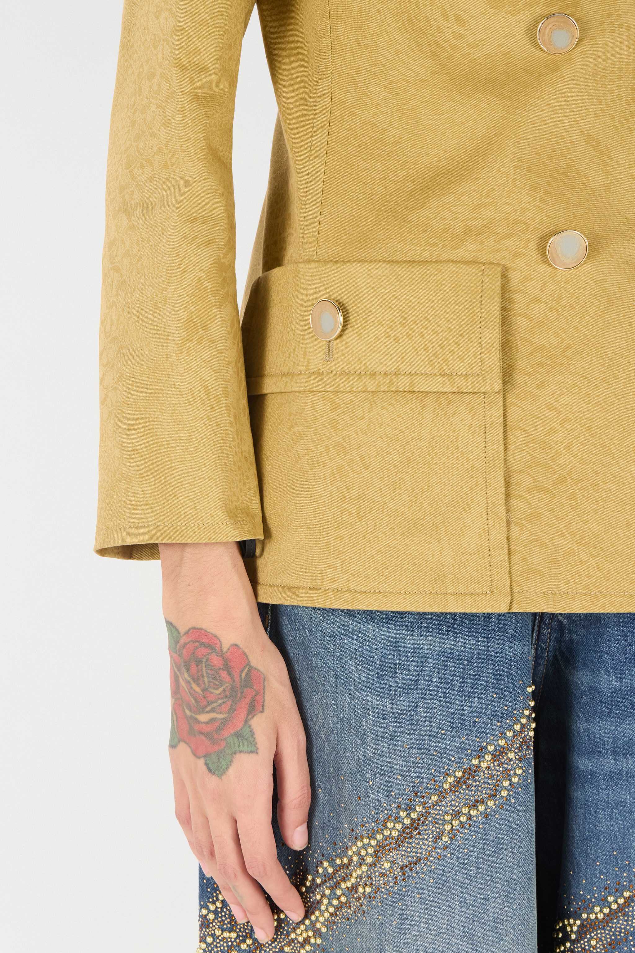 Double-Breasted Jacket With Python Pattern - 7