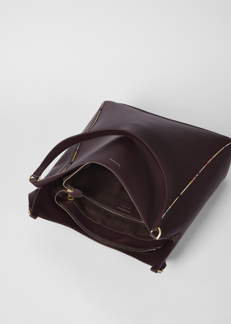 Women's Burgundy Inverted 'Dusky Swirl' Shopper Bag 9