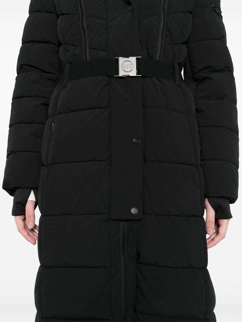 belted maxi Scuba coat 6