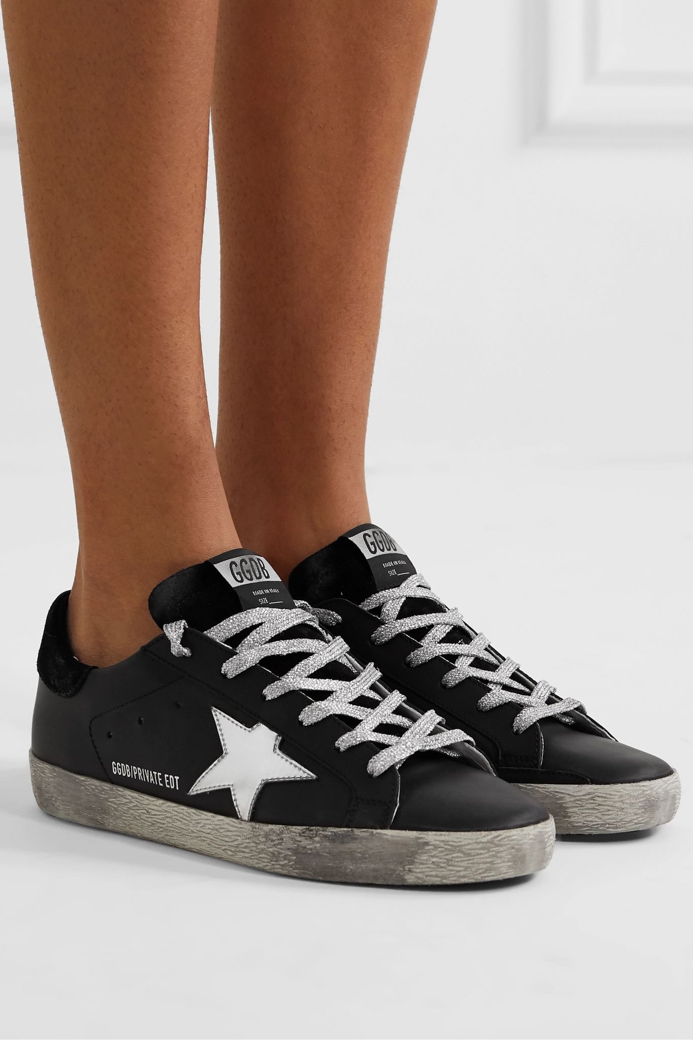 Superstar distressed leather and suede  sneakers - 2