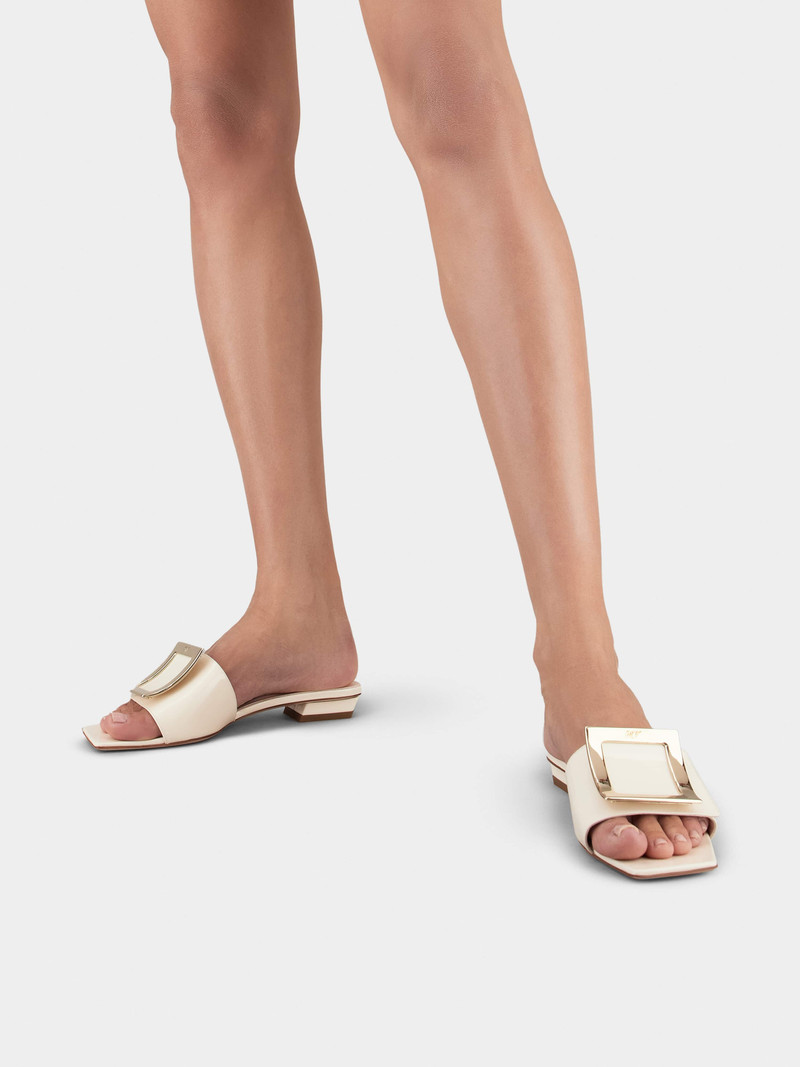 Roger Vivier Belle Vivier Metal Buckle Mules in Patent Leather outlook