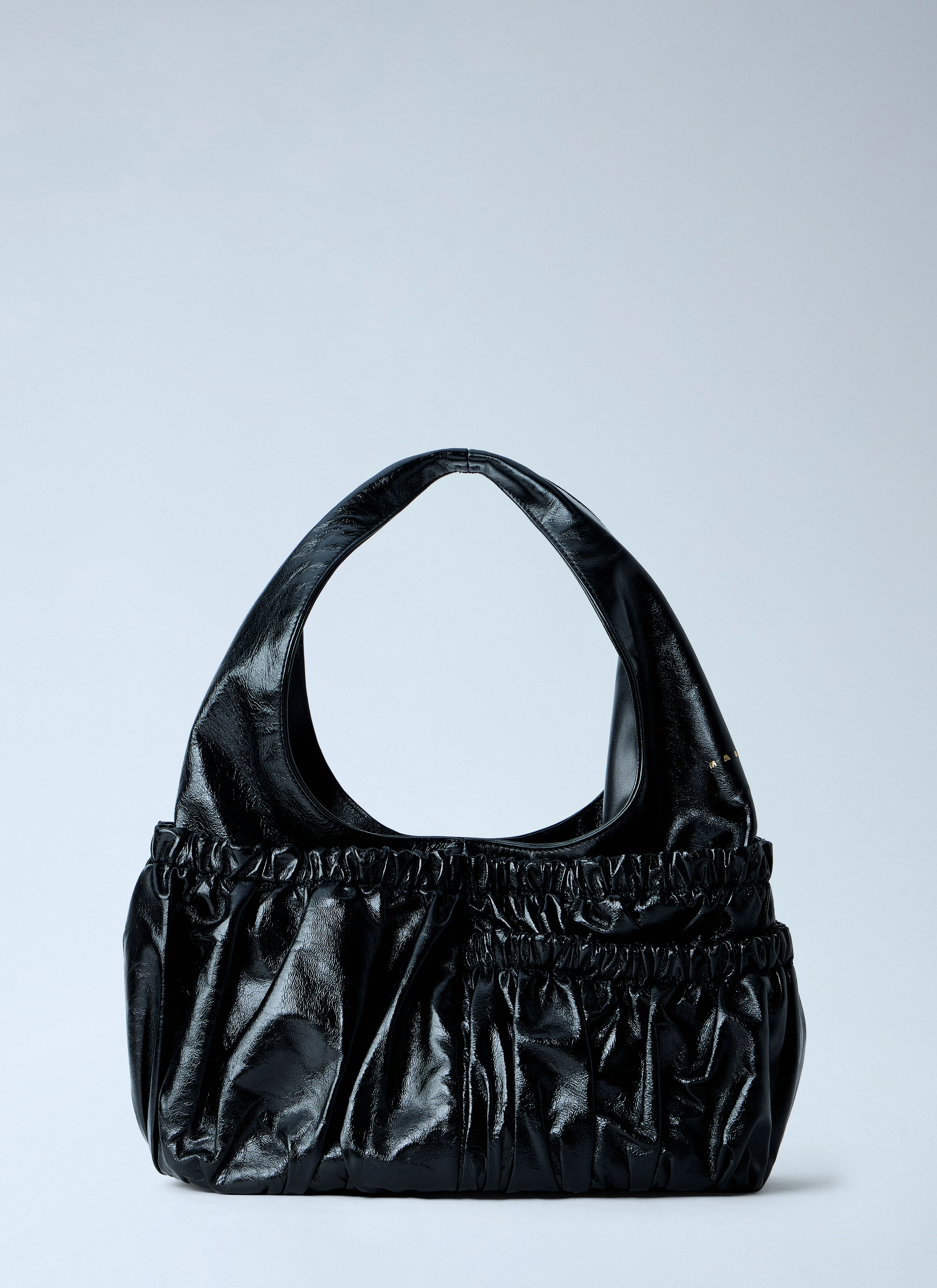 Gathered Leather Shoulder Bag - 1