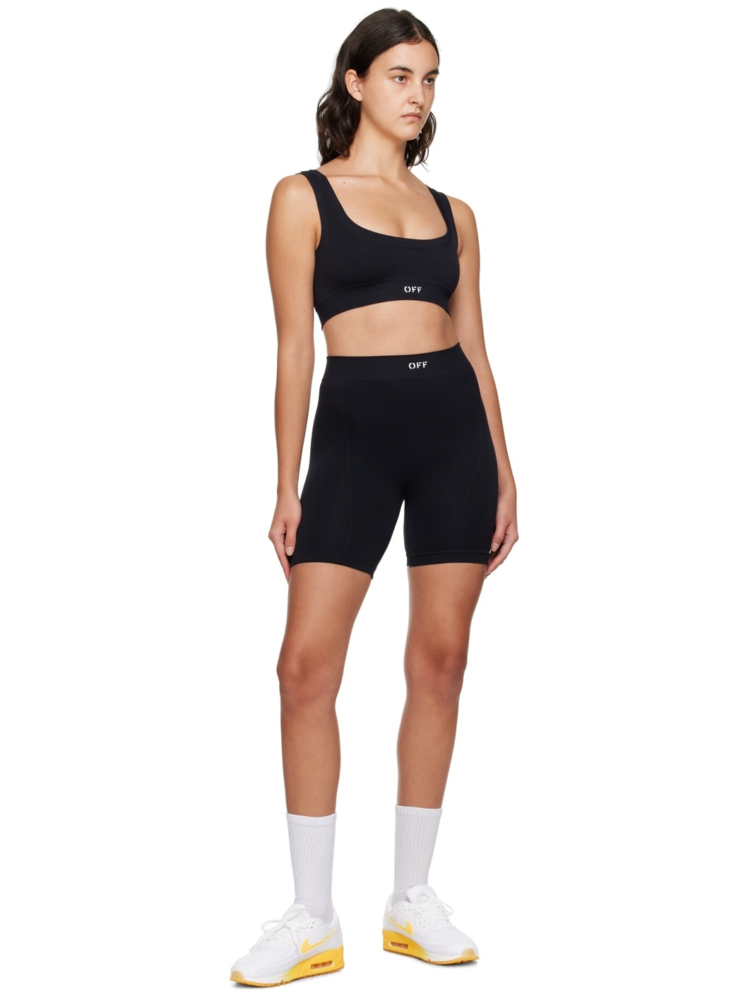 Off-White Black Off Stamp Sport Bra Off-White