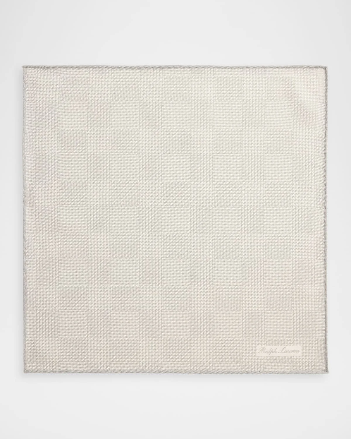 Men's Cashmere and Silk Glen Plaid Pocket Square - 1
