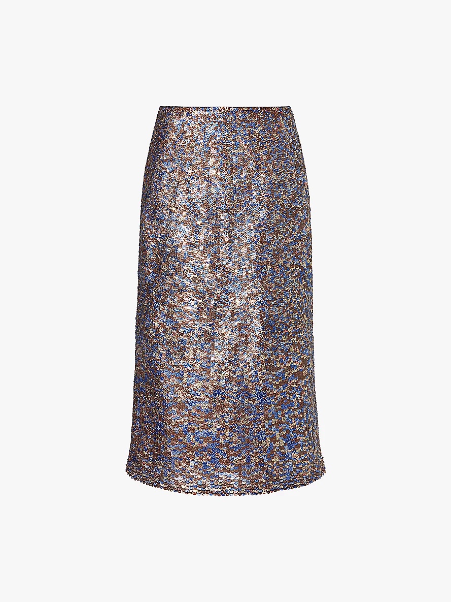 Sibyl sequin-embellished wool-blend midi skirt - 1