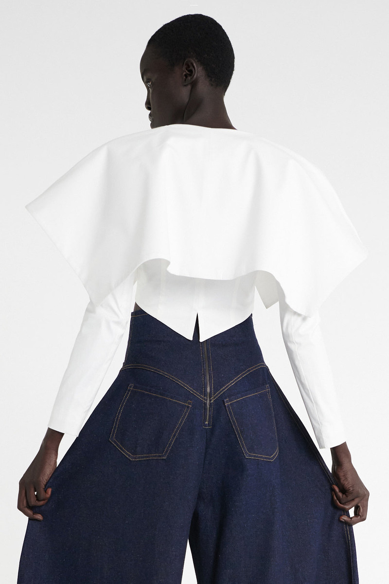 CROPPED JACKET WITH COLLAR WHITE 2