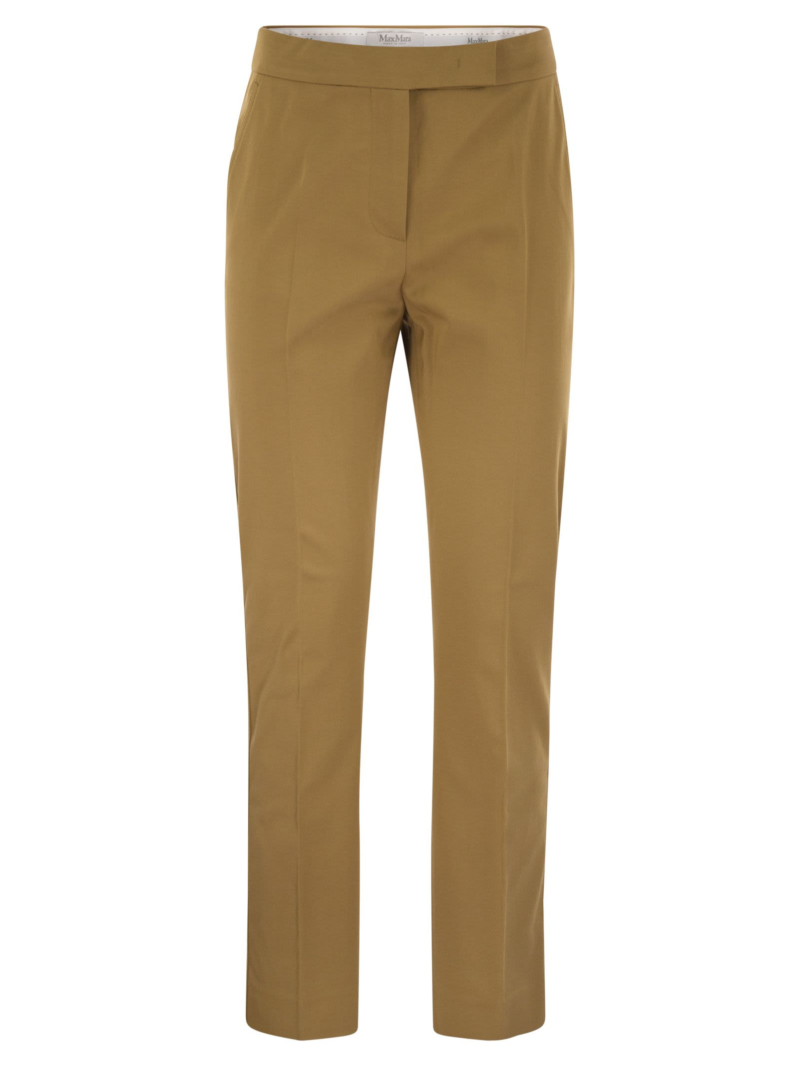 Maxmara Women Okra - Cotton Satin Trousers - 1