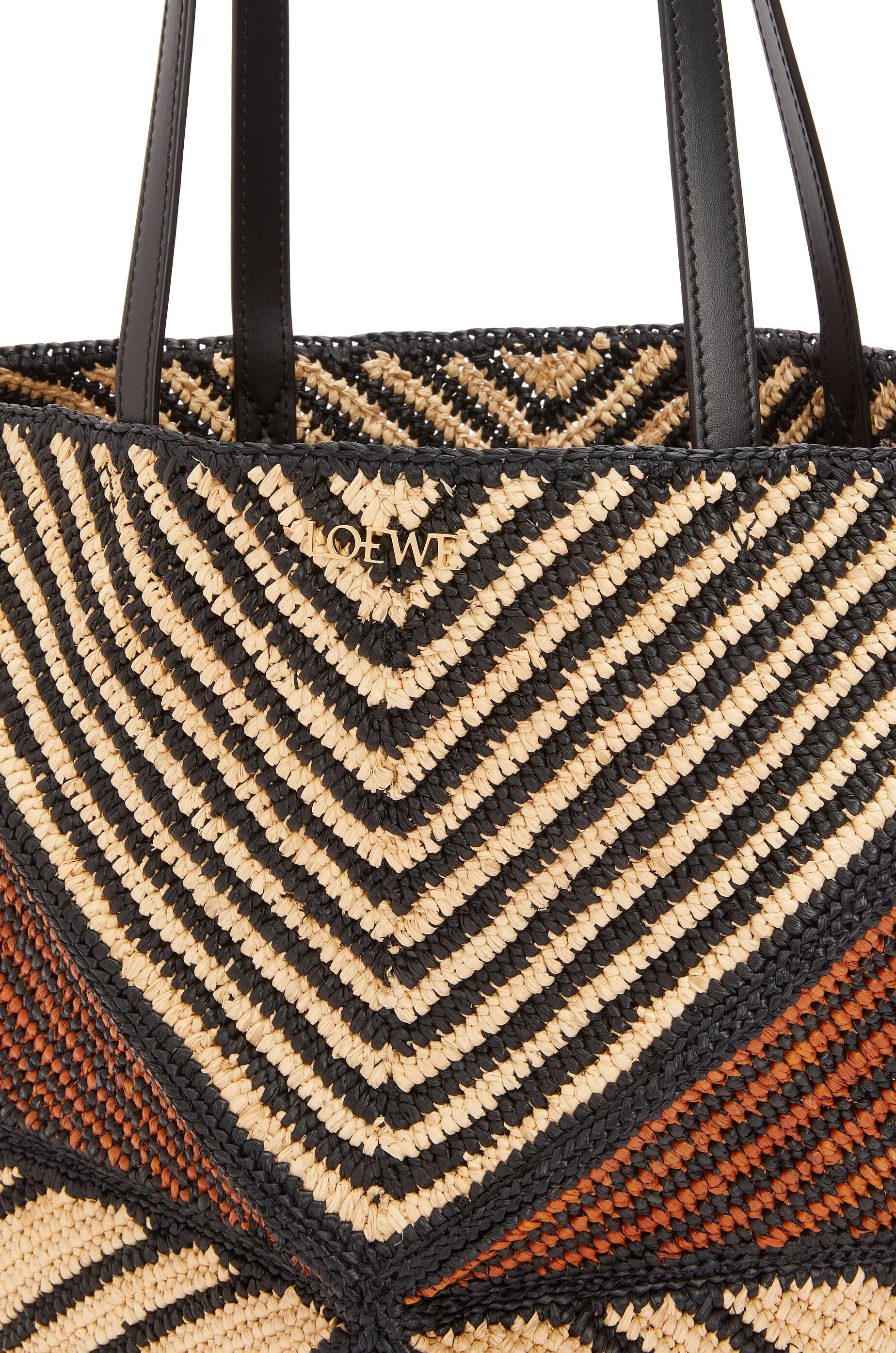 Puzzle Fold Tote in raffia - 10