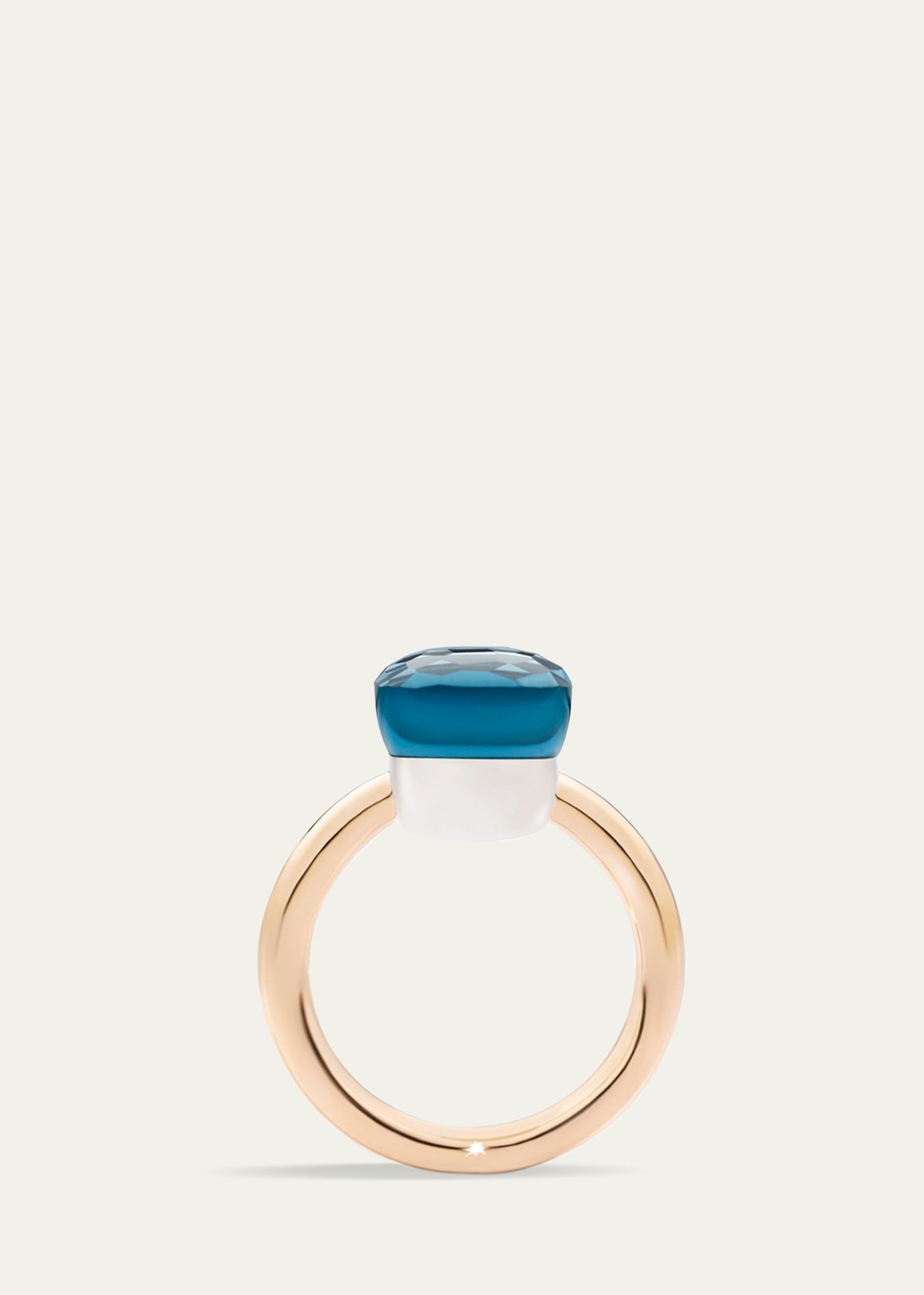 Nudo Classic 18K Rose Gold London Blue Topaz Ring - 3