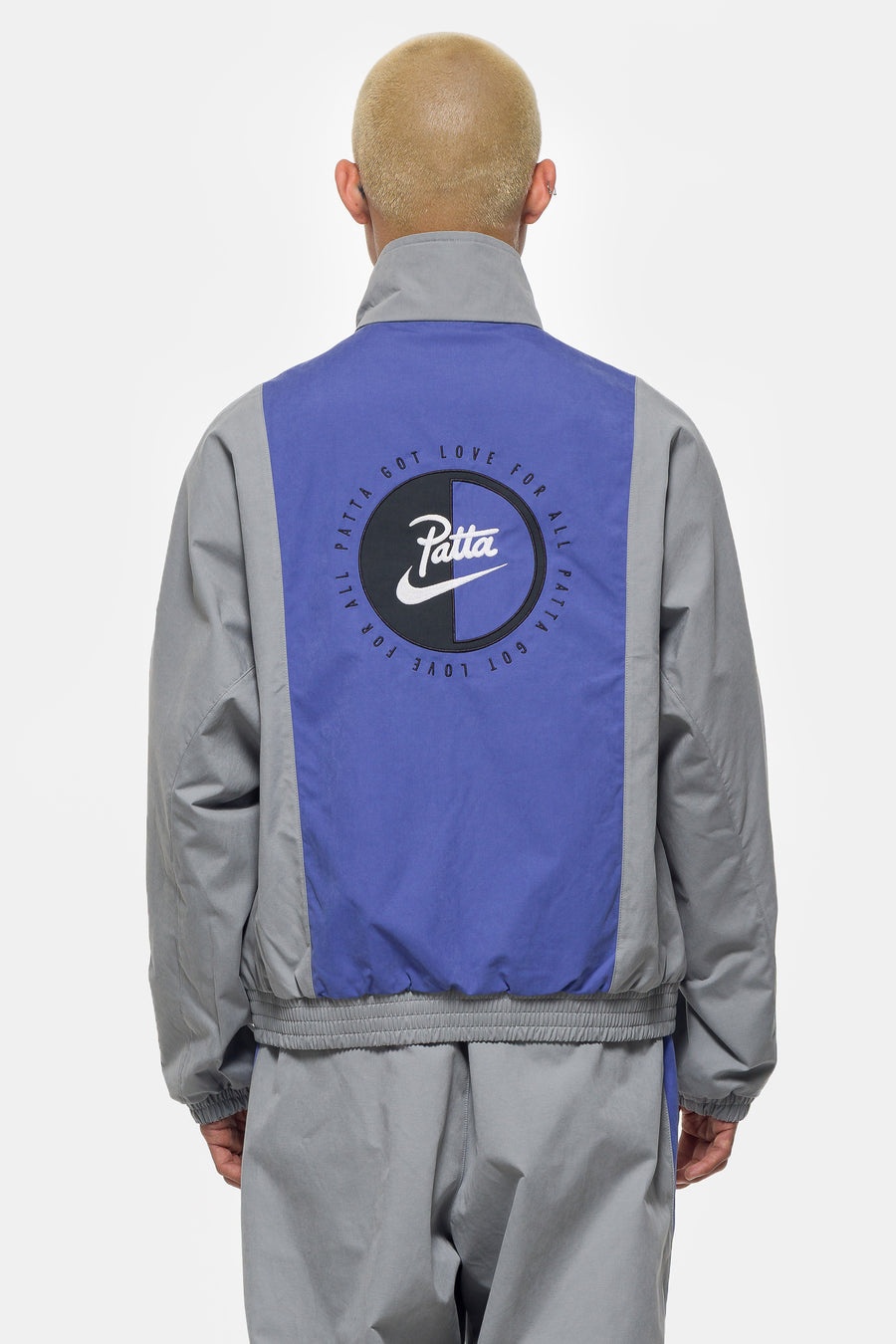 Patta Track Jacket in Particle Grey/Sapphire - 3