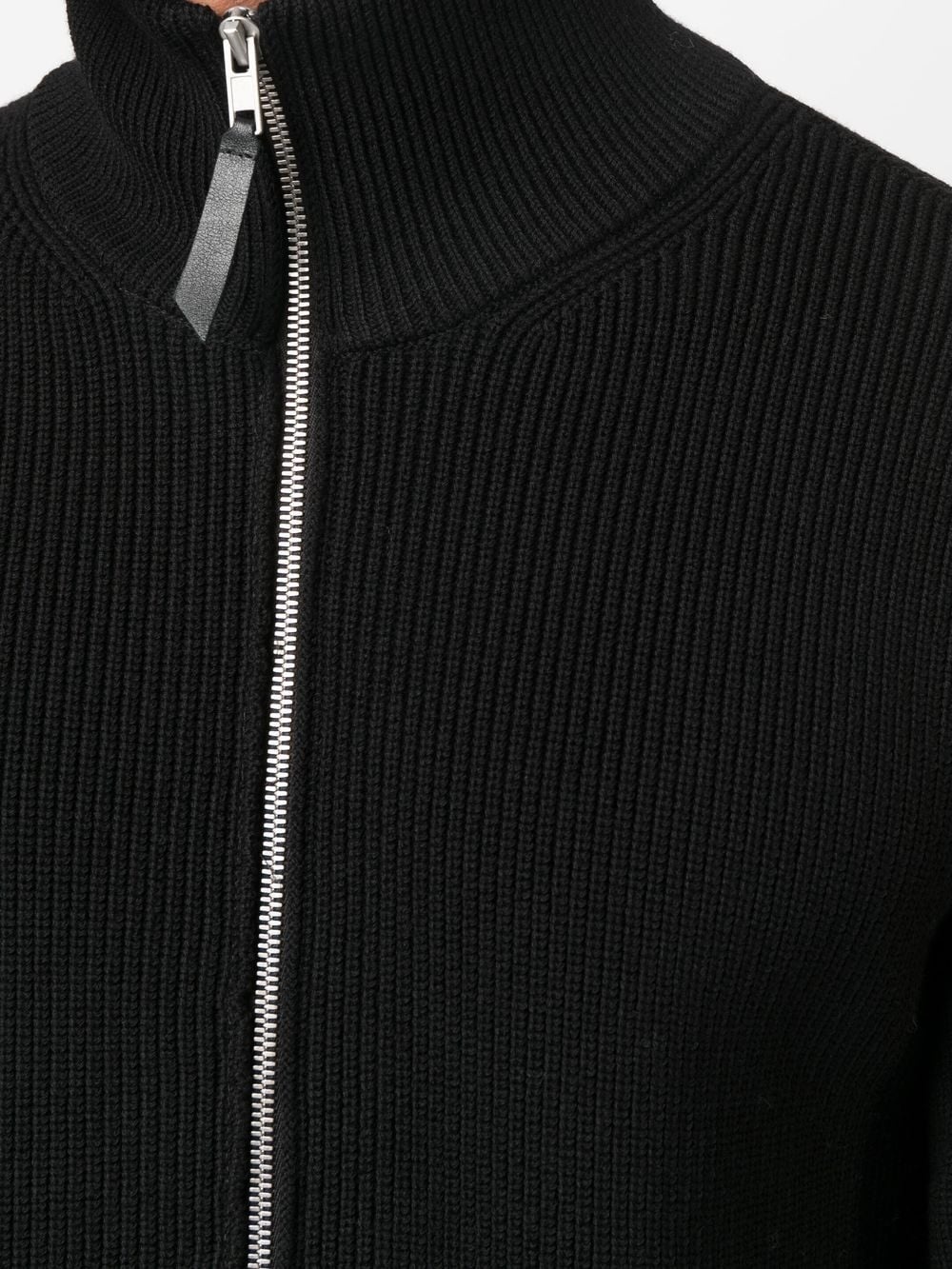 ribbed-knit zip-up cardigan - 6