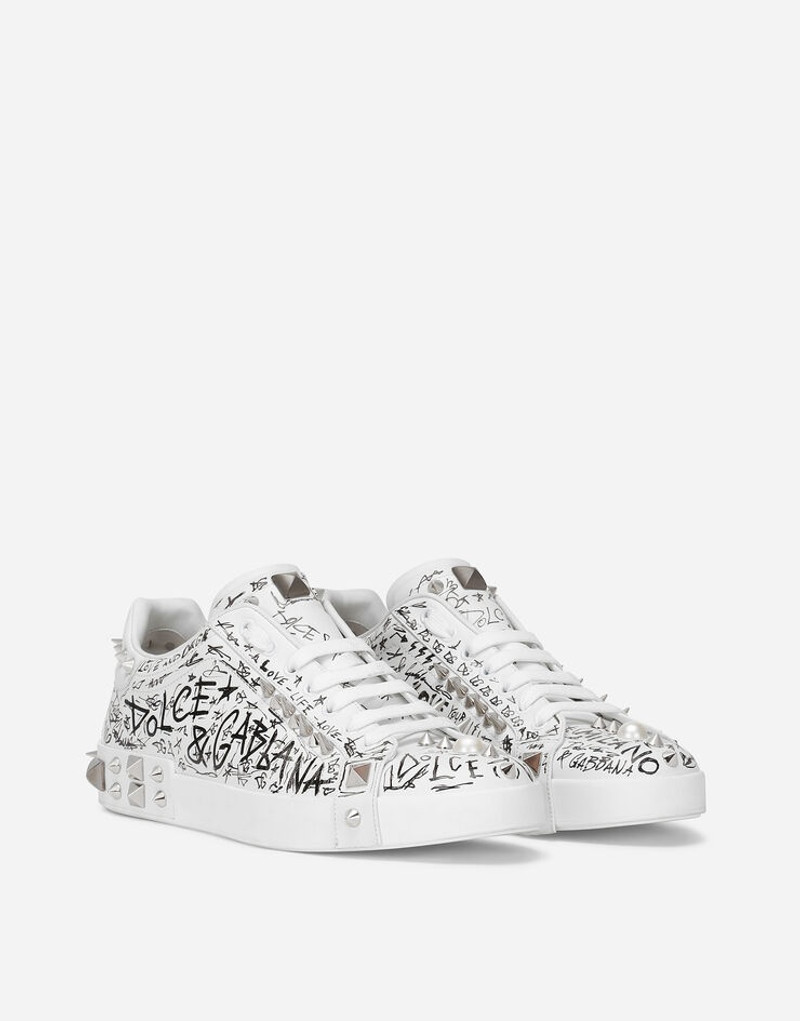 Dolce & Gabbana Calfskin nappa Portofino sneakers with studs outlook