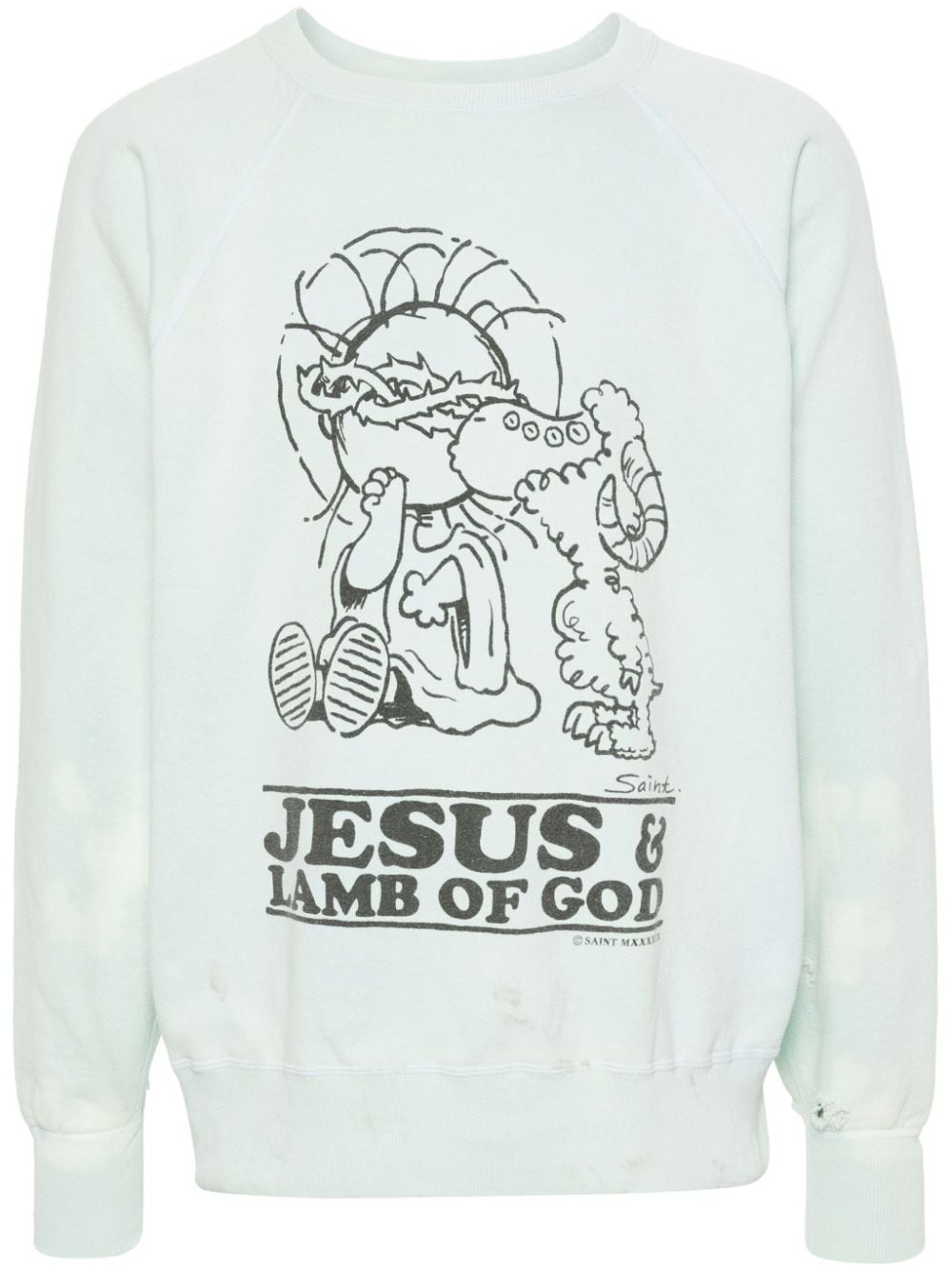 slogan-print cotton sweatshirt - 1